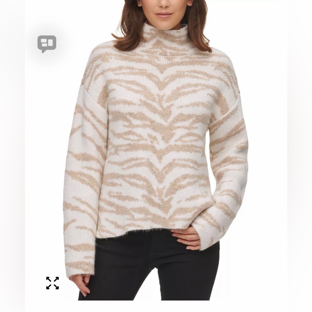 NWT DKNY Animal Print Turtleneck Sweater